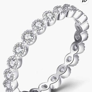 14K Gold Plated 925 Sterling Silver Rings for Women, Cubic Zirconia Size 6